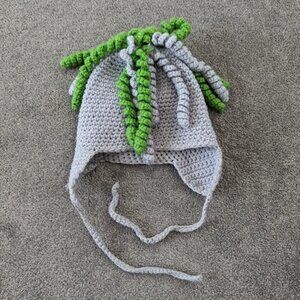 Kids Winter Beanie Hat Silver Gray Green